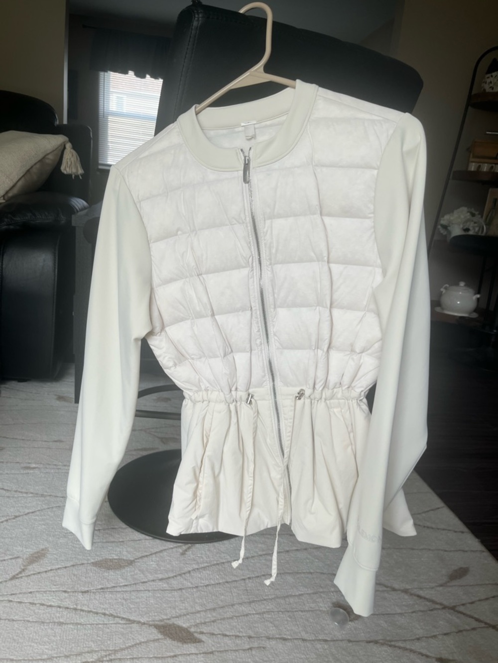 lululemon athletica Cream Quilted Drawstring Jacket - Women